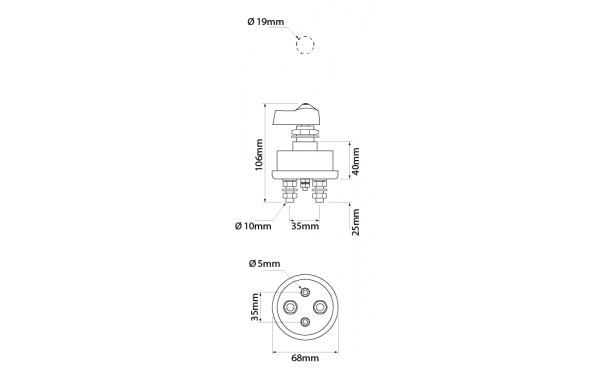 SWITCH BATTERY MASTER 6-36V 300A CONT.