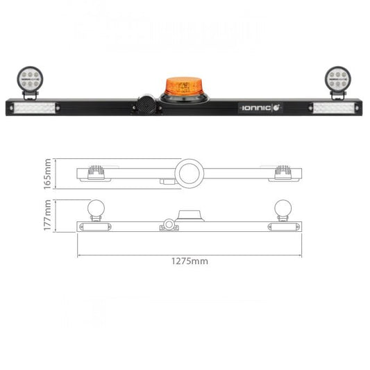 Mine Bar LED Beacon, Tonal Alarm, Worklamps 1275mm