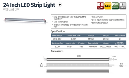 12W 24 Inch LED Strip Light