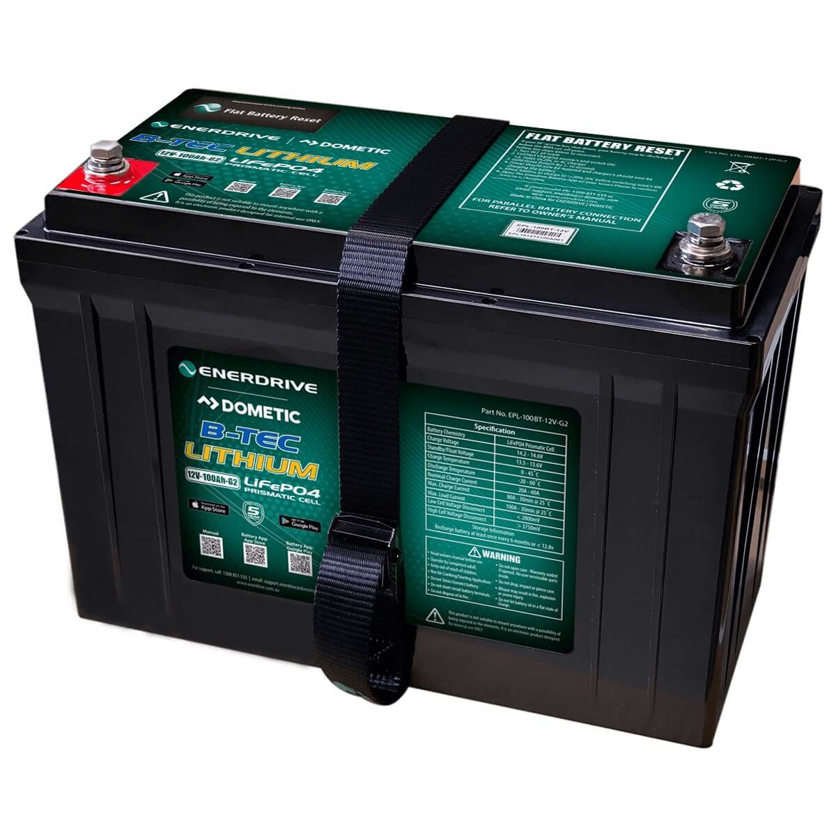 B-TEC 100amp / 12v LiFePO4 Battery Gen2