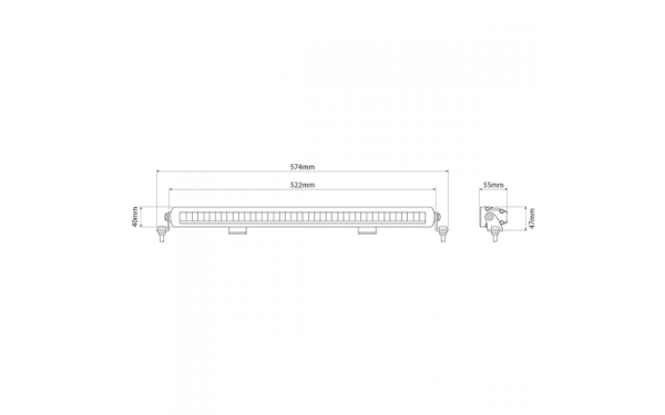LIGHT BAR NIGHT RANGER"20"10-40V S/ROW