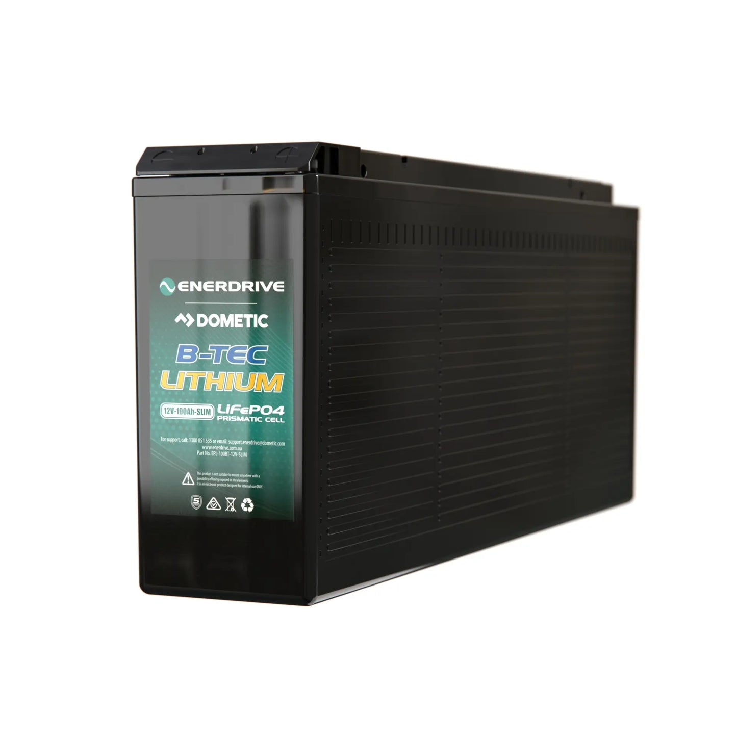B-TEC 100amp / 12v LiFePO4 Slim Case Battery