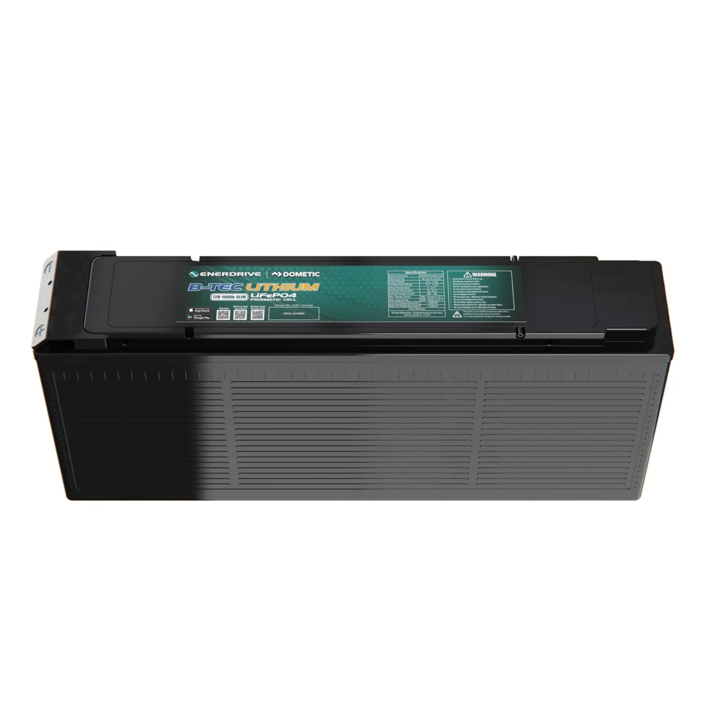 B-TEC 100amp / 12v LiFePO4 Slim Case Battery